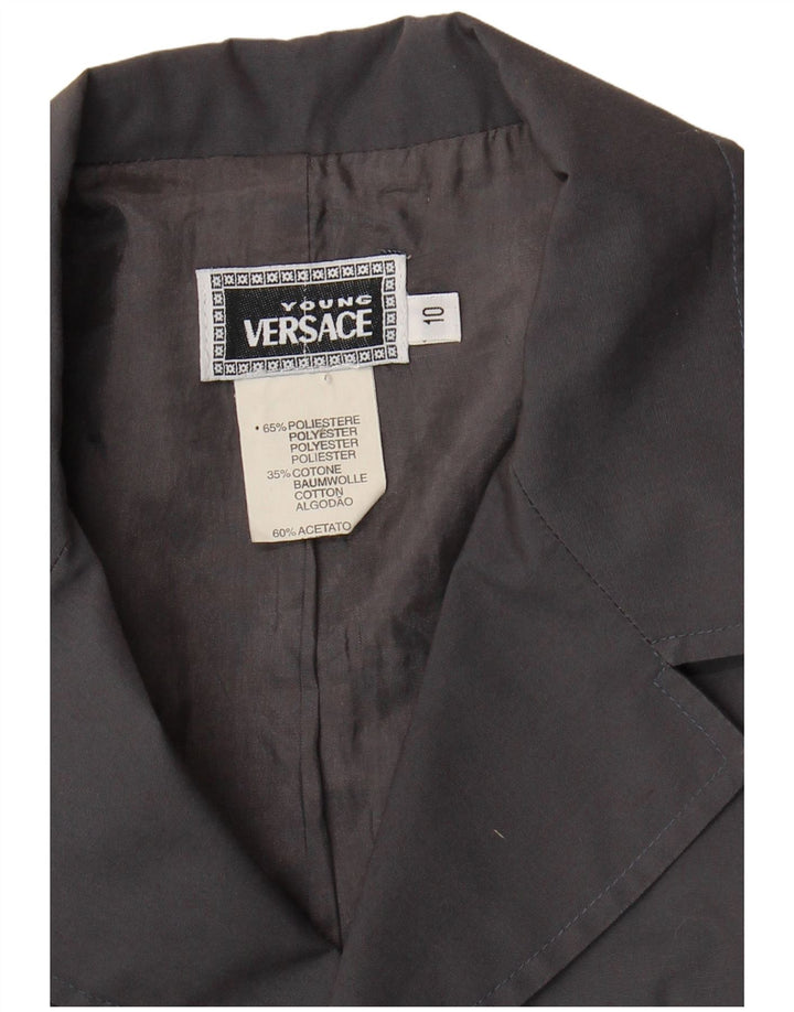 Jaqueta blazer de 3 botões Versace Boys 9-10 anos cinza poliéster