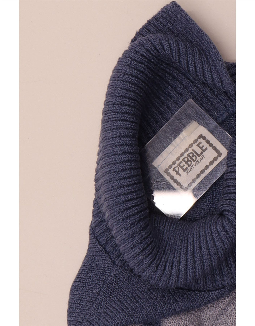 Suéter feminino Pebble com gola redonda e bloco colorido azul médio UK 12
