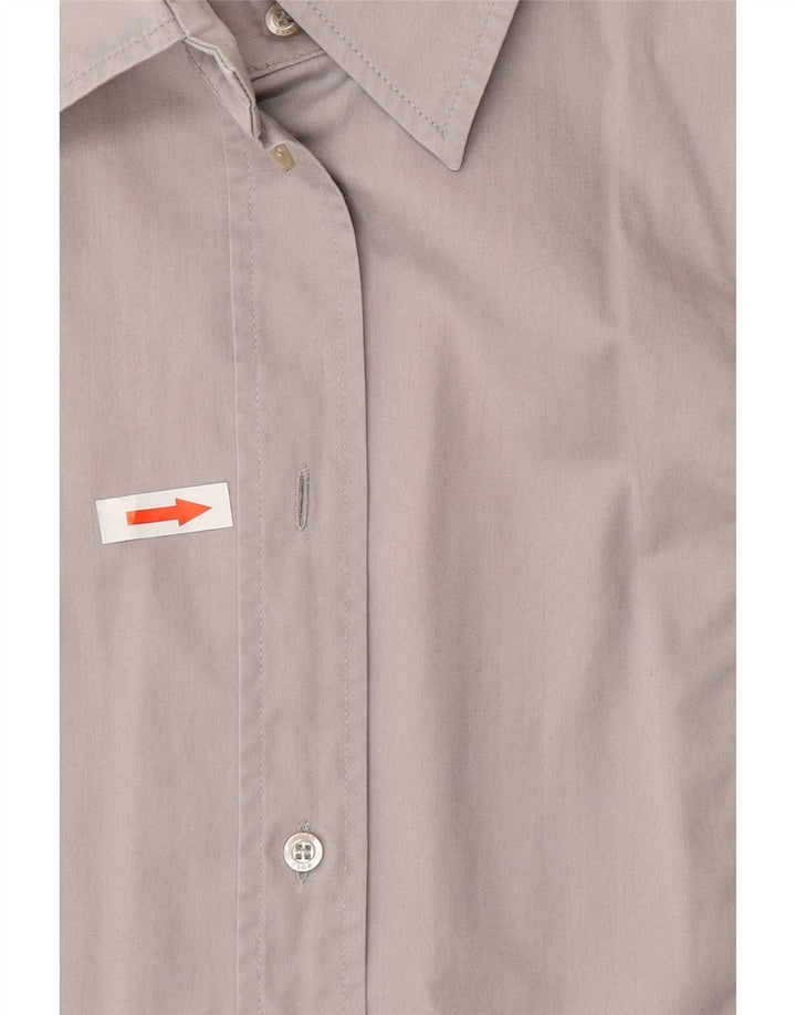 Camisa formal feminina Hugo Boss Reino Unido 12 cinza médio