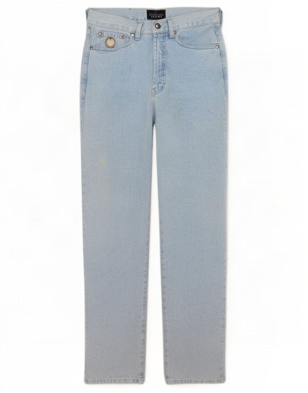 Trussardi Calça jeans feminina cintura alta cônica W28 L33 algodão azul