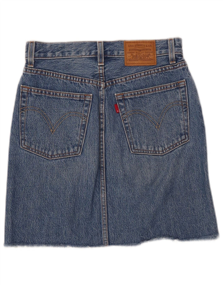 Saia jeans feminina Levi's W25 XS azul algodão