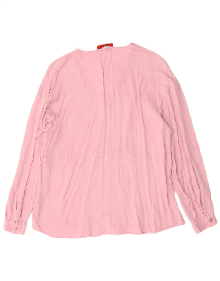 Blusa feminina de manga comprida Max & Co. UK 16 grande rosa