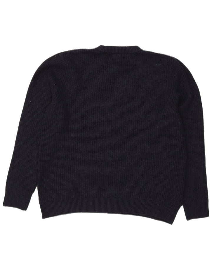 Suéter feminino Marks & Spencer com gola redonda Reino Unido 16 grande azul marinho