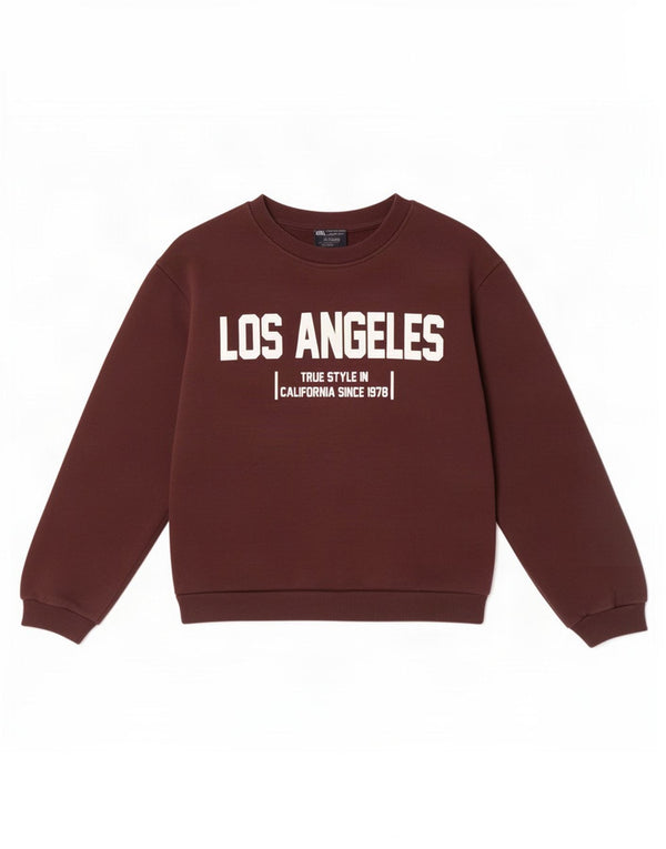 Zara moletom gráfico feminino jumper UK 10 pequeno algodão marrom