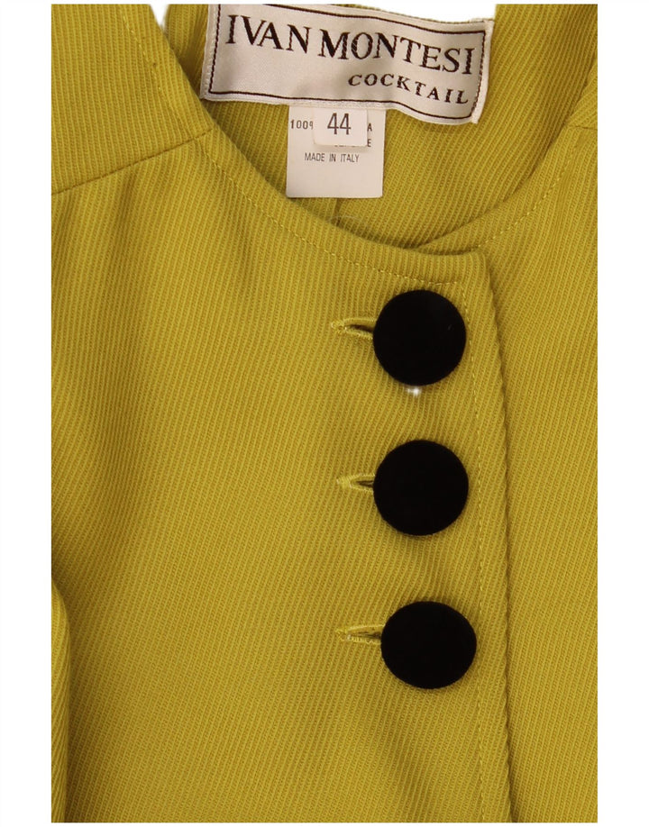 Sobretudo oversized feminino vintage IT 44 lã amarela média