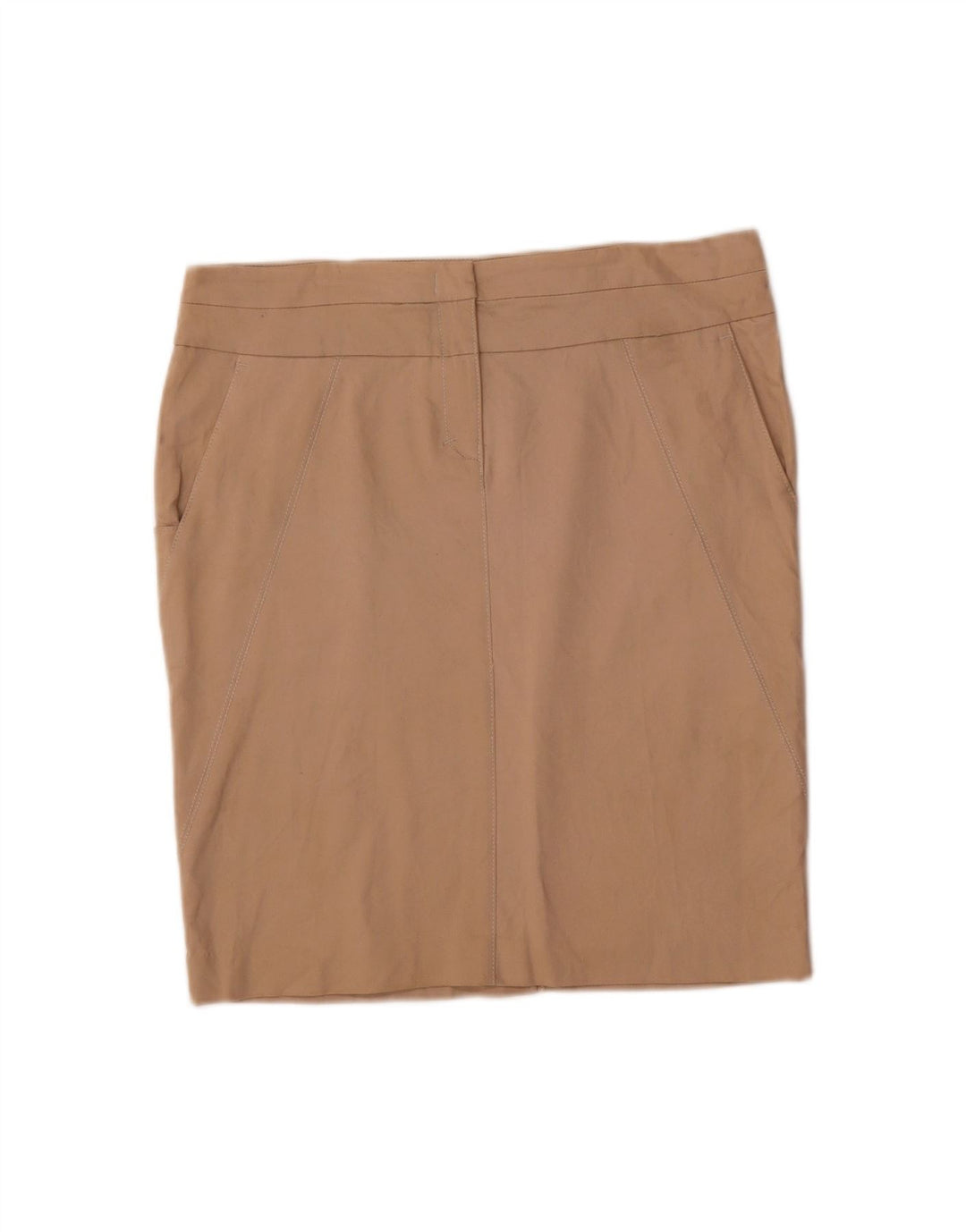 Saia lápis feminina AUTHENTIC UK 18 XL W36 algodão bege