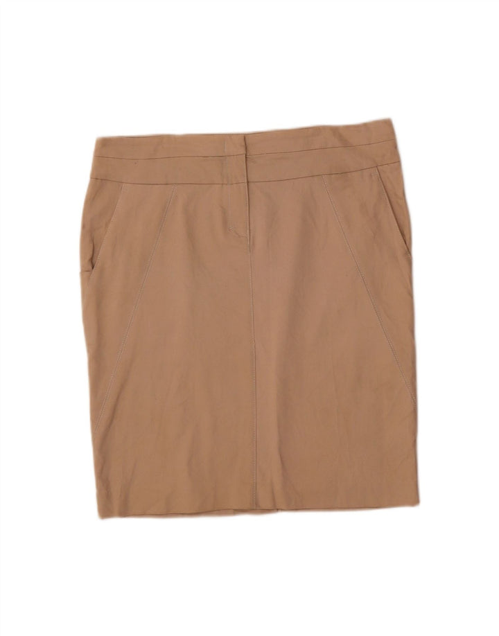 Saia lápis feminina AUTHENTIC UK 18 XL W36 algodão bege