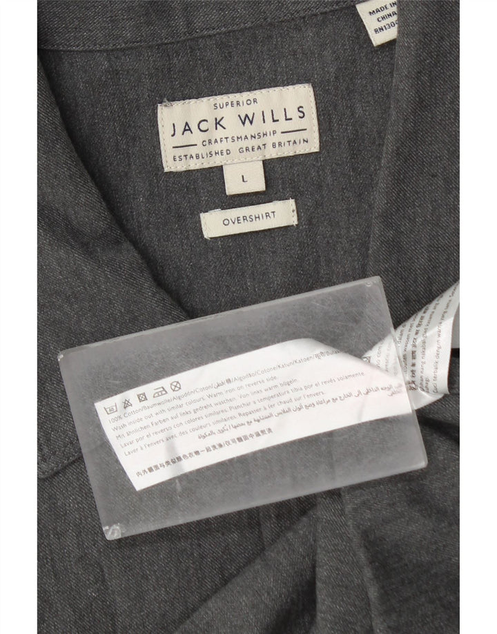 Jack Wills Camiseta masculina grande de algodão cinza