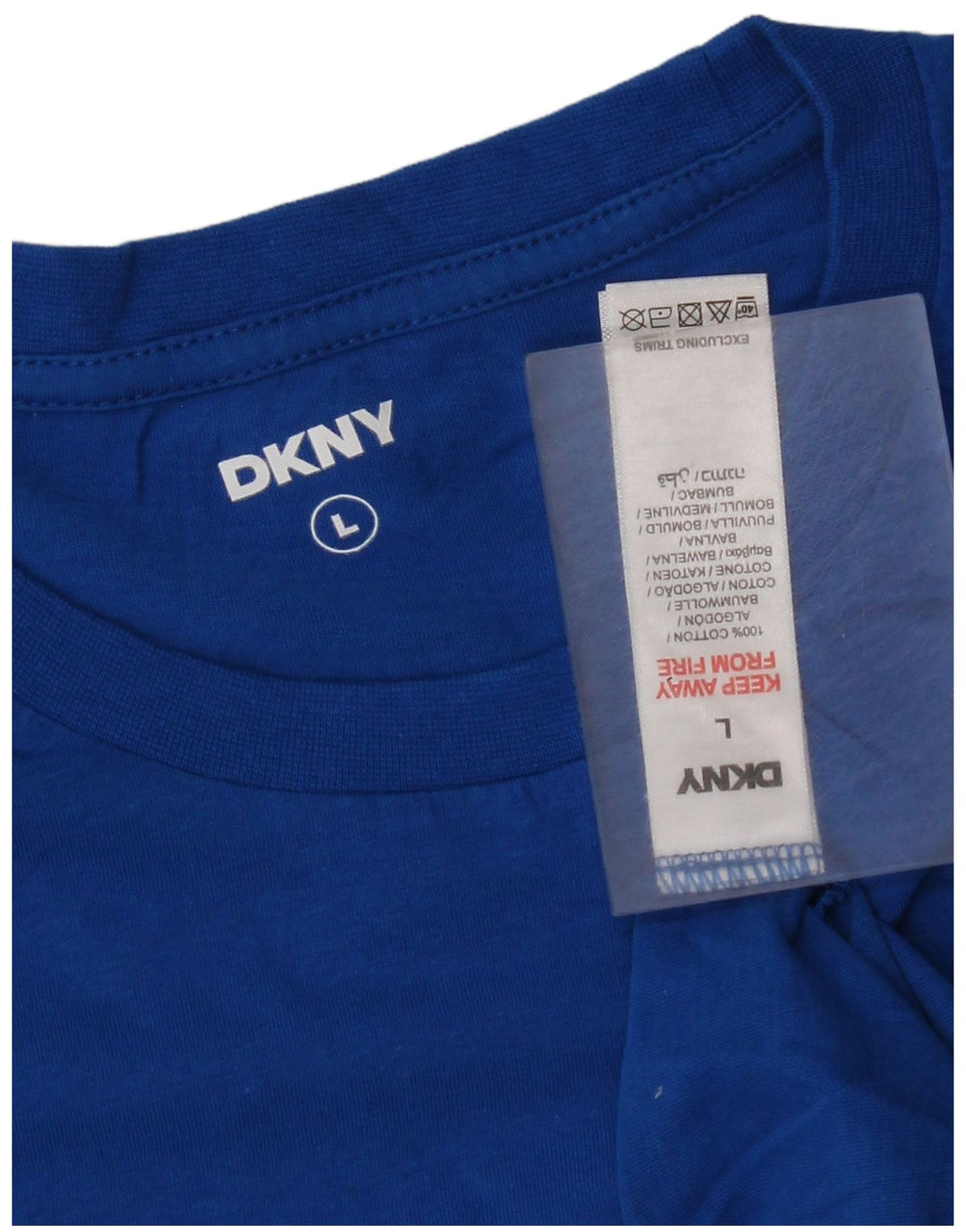 Camiseta feminina Dkny UK 14 grande algodão azul
