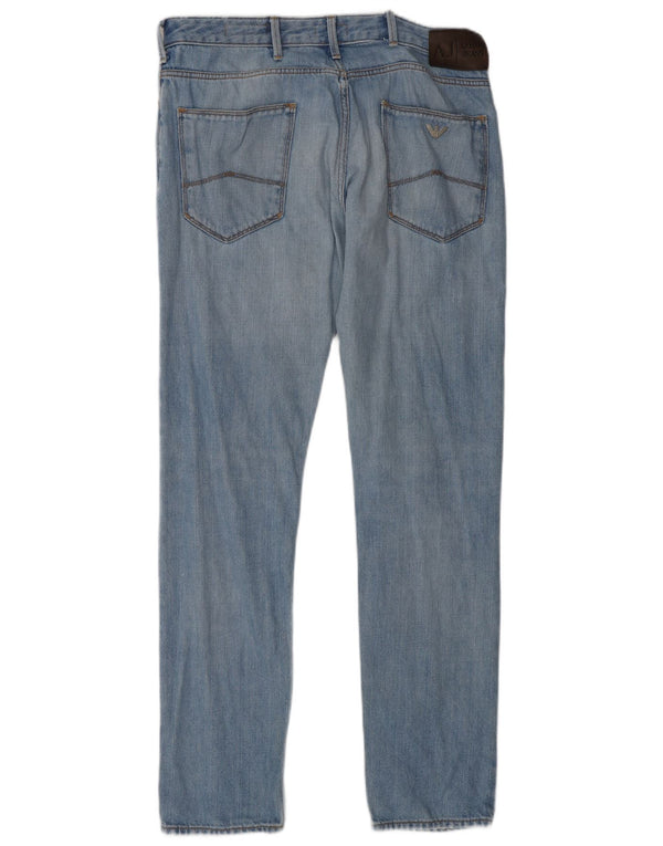 Armani Mens Slim Jeans W32 L30 Azul Algodão
