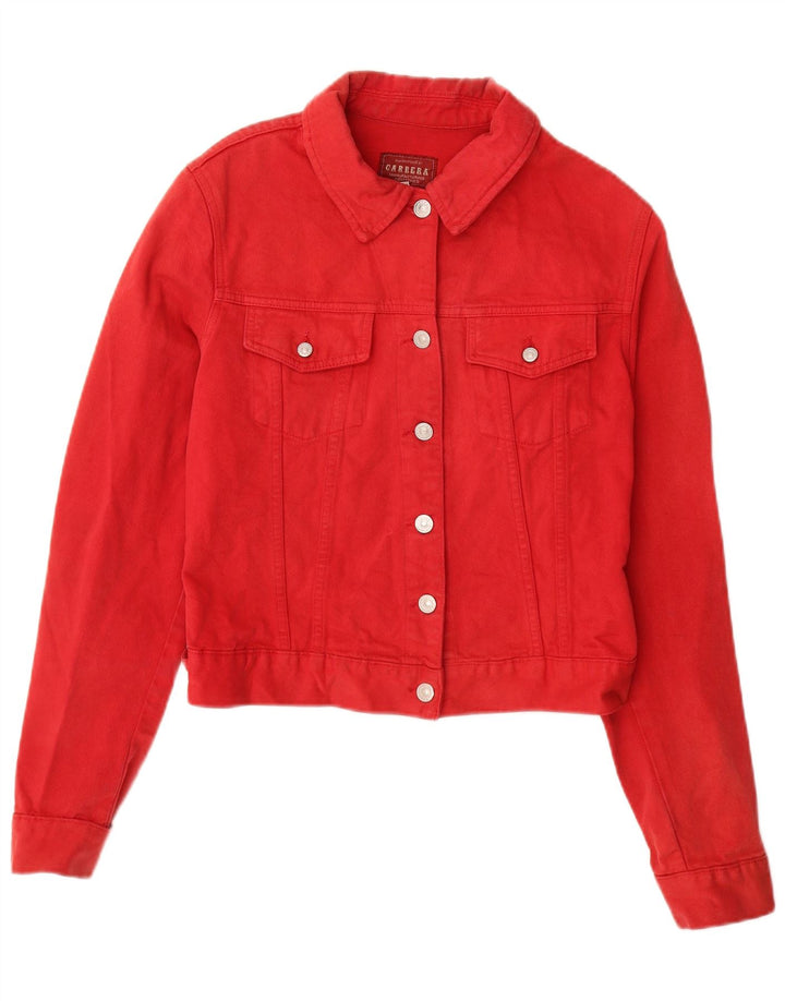Jaqueta jeans feminina Carrera UK 14 grande algodão vermelho