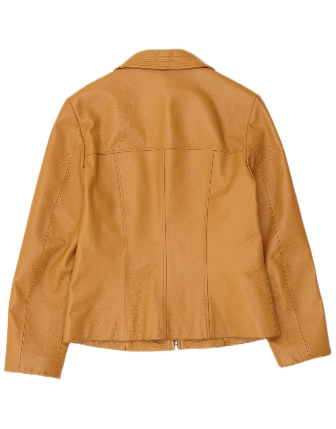 Jaqueta de couro feminina TOGETHER UK 8 pequena couro bege