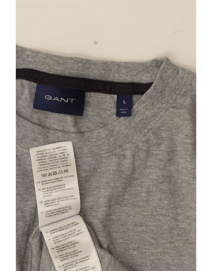 Camiseta masculina Gant com estampa gráfica grande algodão cinza