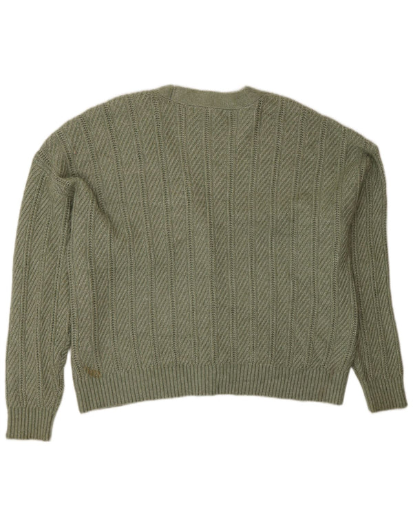 Suéter cardigã feminino Marks & Spencer UK 18 XL verde poliéster