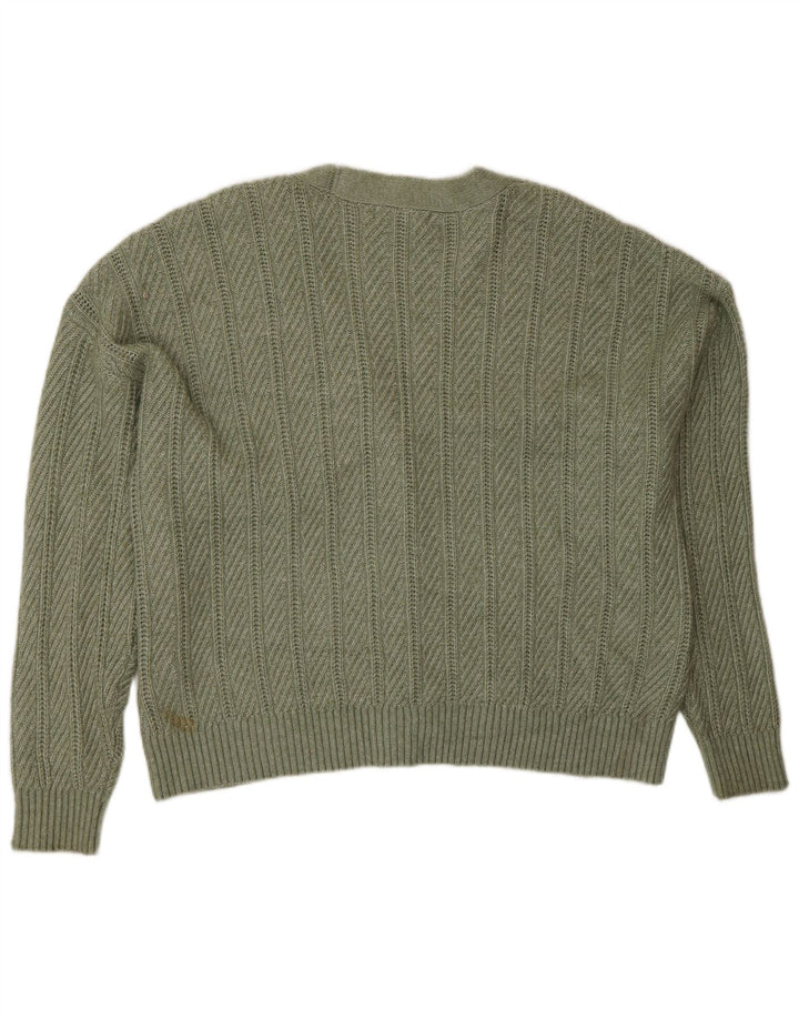 Suéter cardigã feminino Marks & Spencer UK 18 XL verde poliéster