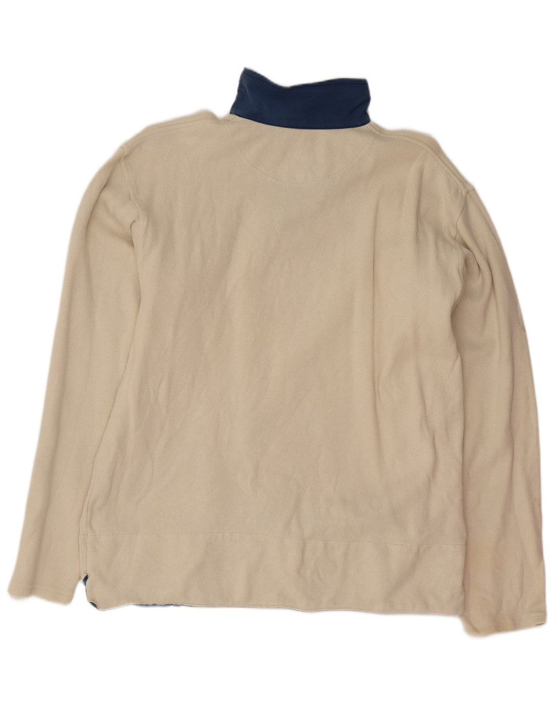 Sergio Tacchini Top masculino com zíper e manga comprida de algodão bege médio