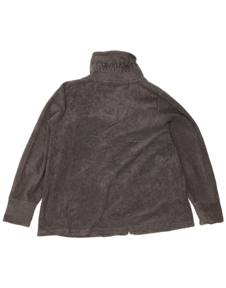 Jaqueta Calvin Klein Feminina Graphic Fleece UK 20 2XL Cinza Poliéster