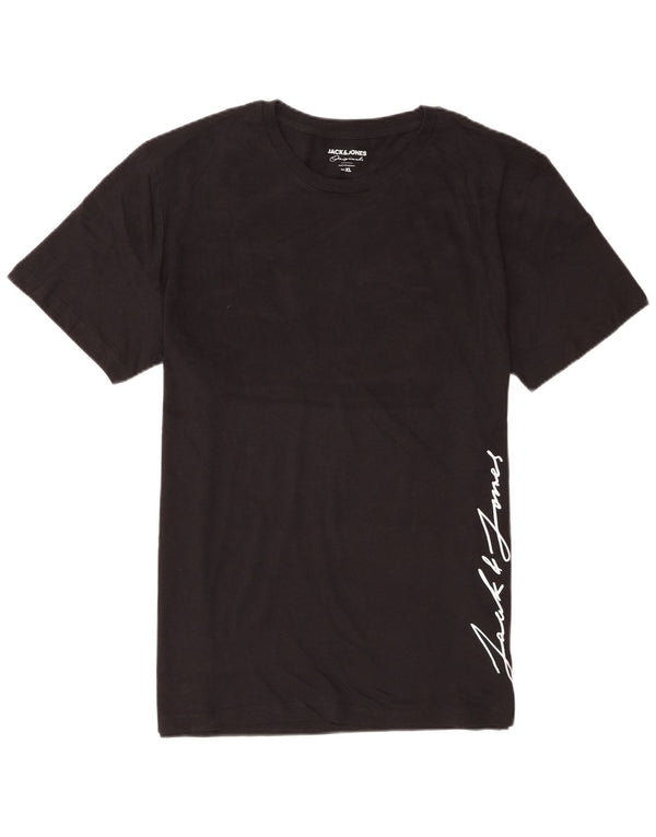 Camiseta gráfica masculina Jack & Jones Top XL algodão preto