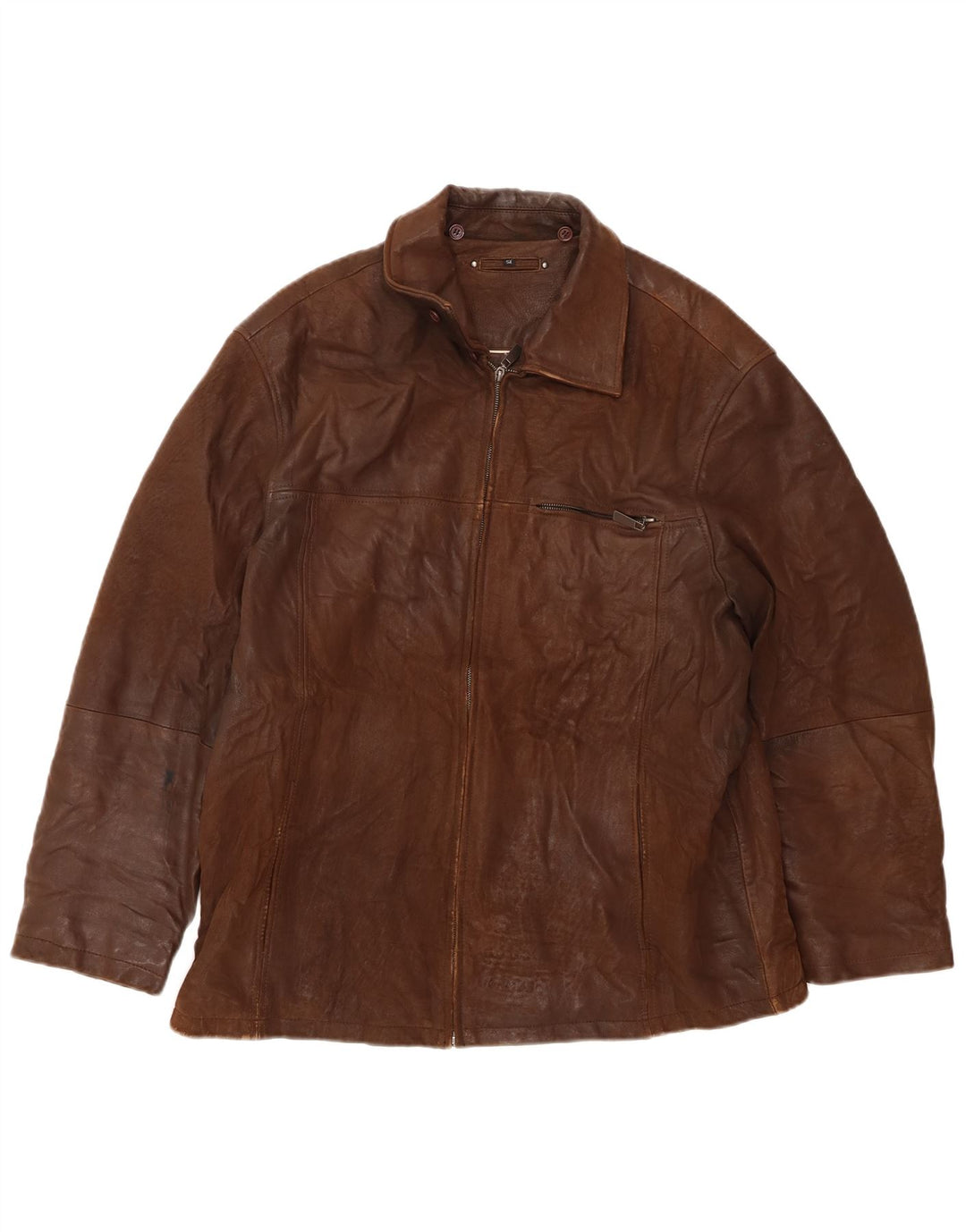 Jaqueta de couro masculina VINTAGE IT 54 2XL marrom