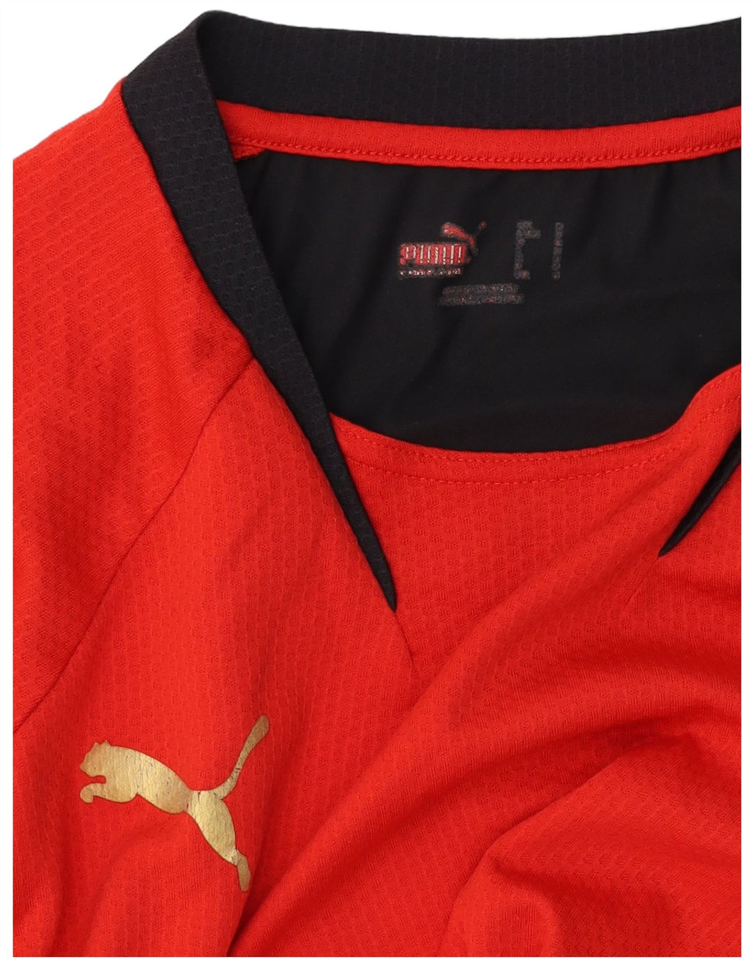 Puma Mens Graphic T-Shirt Top Pequeno Colorblock Vermelho