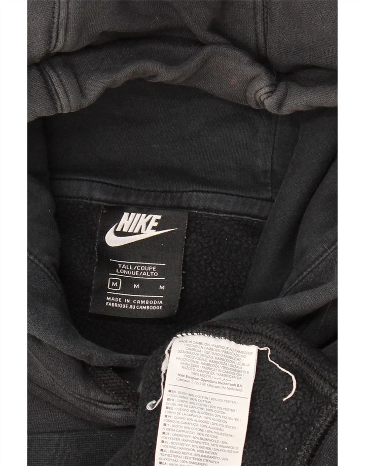NIKE Mens Tall Hoodie Jumper Médio Algodão Preto