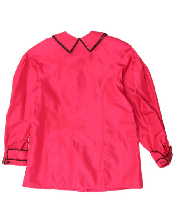 Blusa feminina Lutz Teutloff Reino Unido 14 grande rosa poliéster