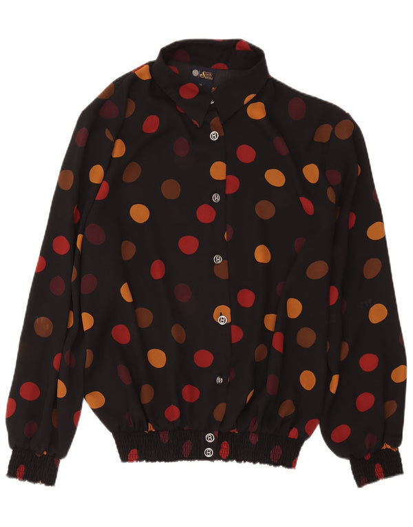 Your Sixth Sense Womens Oversized Shirt Blouse UK 16 Large Black Polka Dot