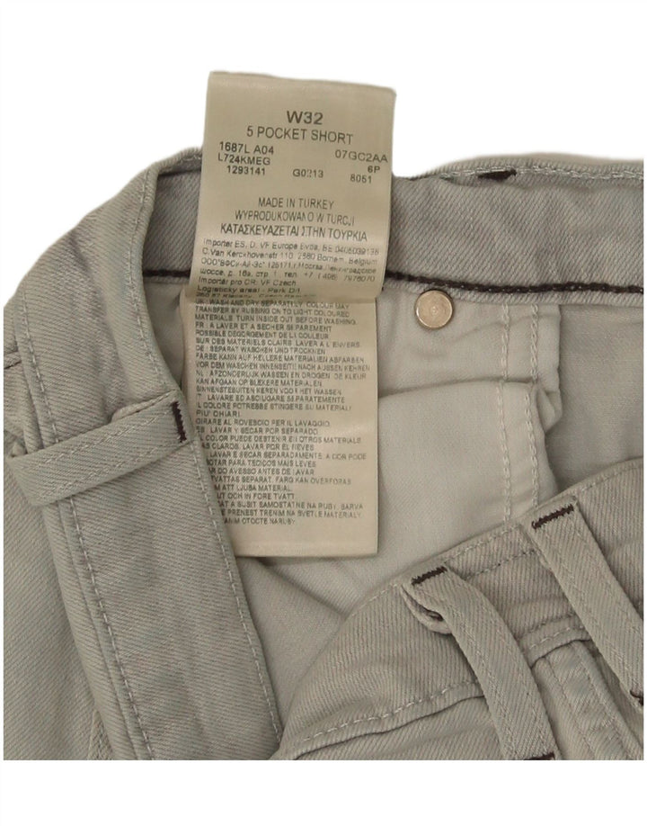 Shorts jeans curtos Lee masculino com 5 bolsos W32 algodão cinza médio
