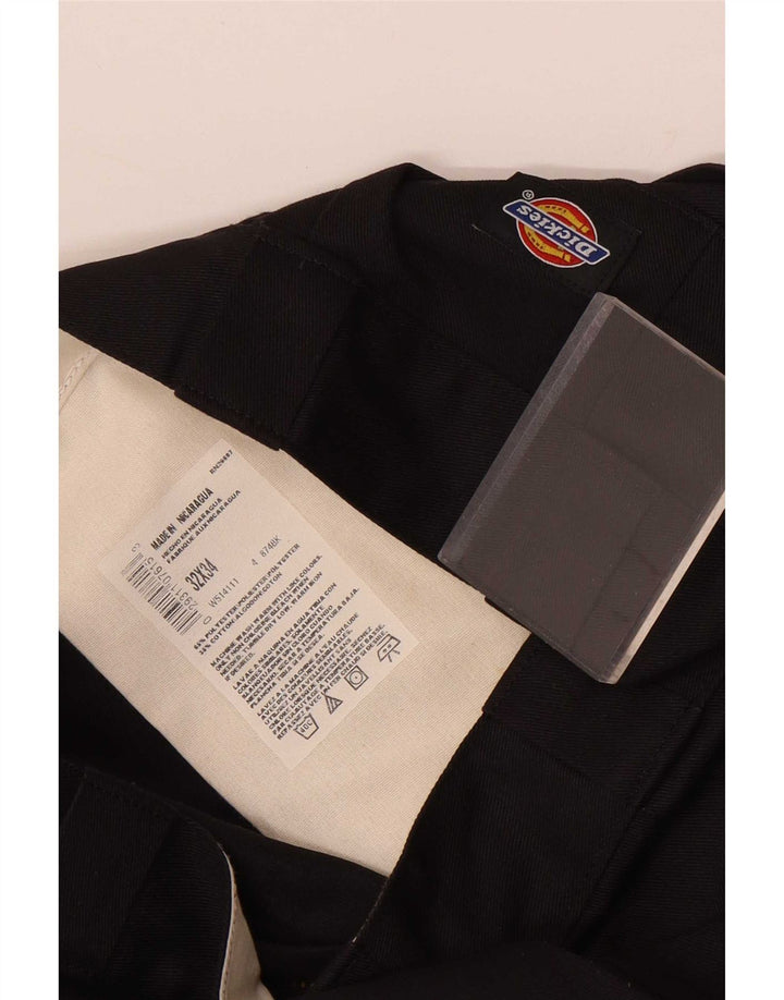 Calças Chino retas masculinas Dickies W32 L34 poliéster preto
