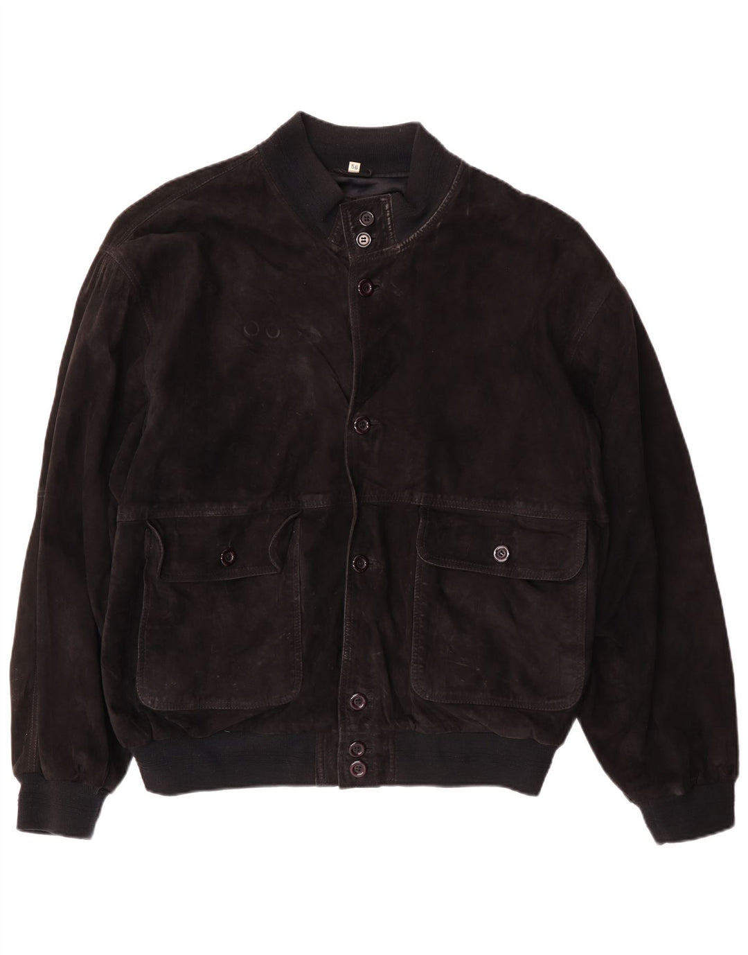 Jaqueta bomber masculina VINTAGE de camurça IT 56 3XL couro preto