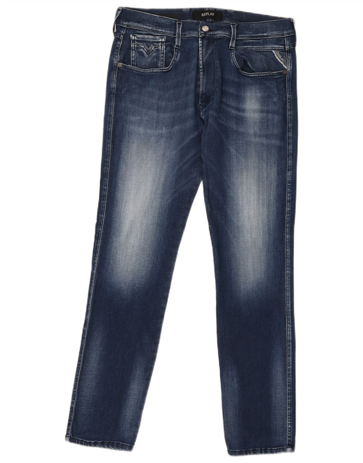 Jeans slim feminino REPLAY W34 L31 azul marinho