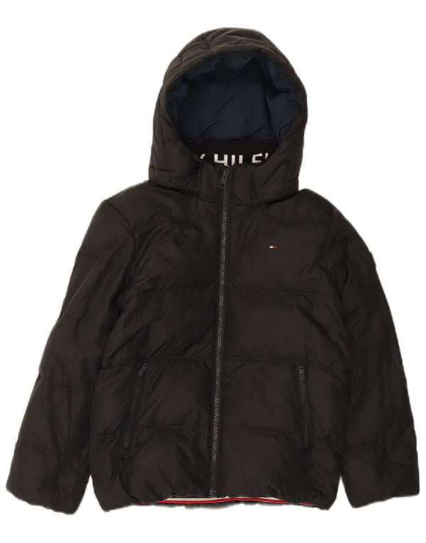 Jaqueta acolchoada com capuz para meninos Tommy Hilfiger 7-8 anos poliéster preto