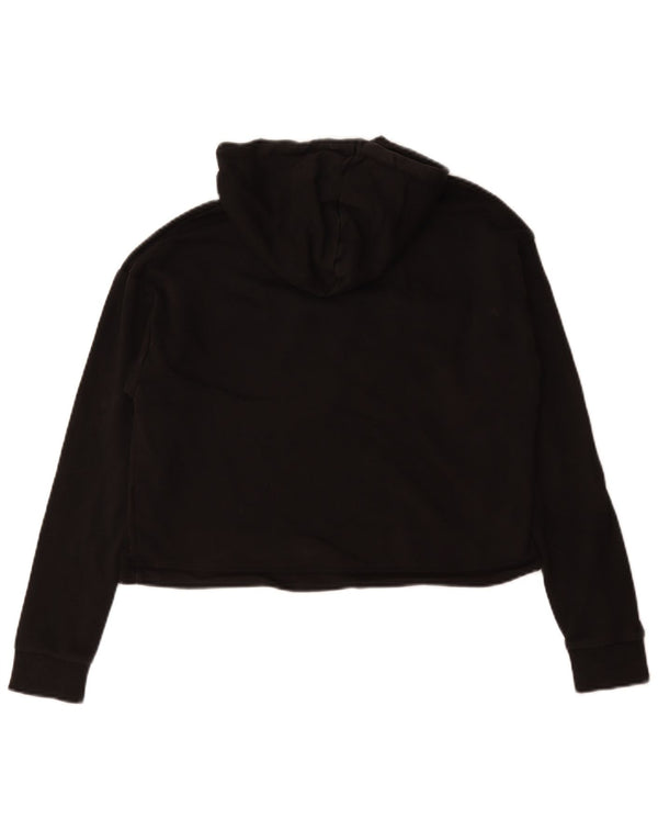 Puma Womens Crop Graphic Oversized Hoodie Jumper Reino Unido 10 Pequeno Algodão Preto