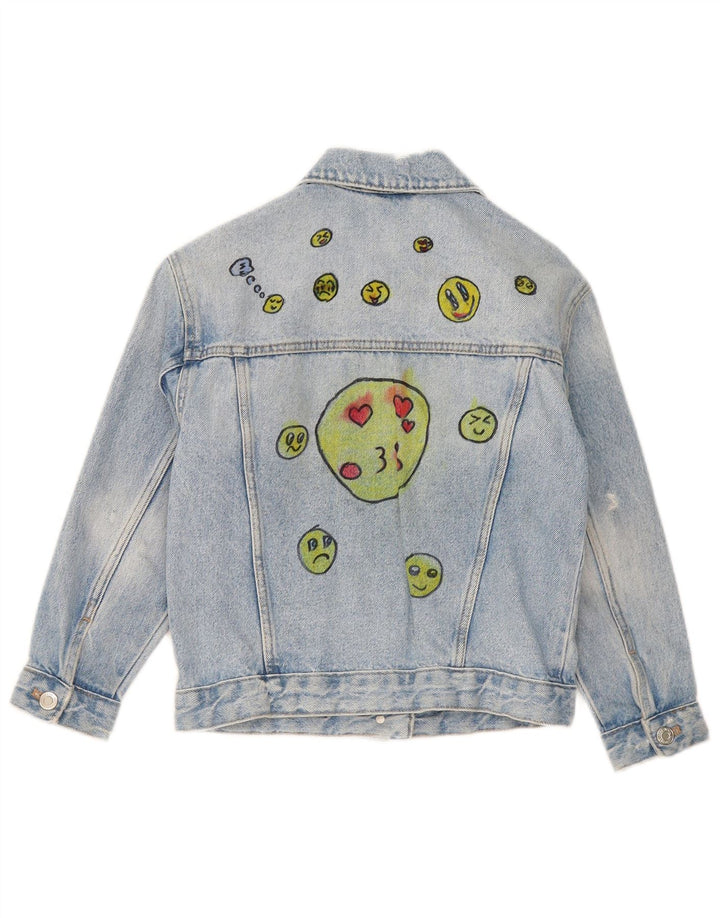 Jaqueta jeans gráfica Zara Girls 8-9 anos azul