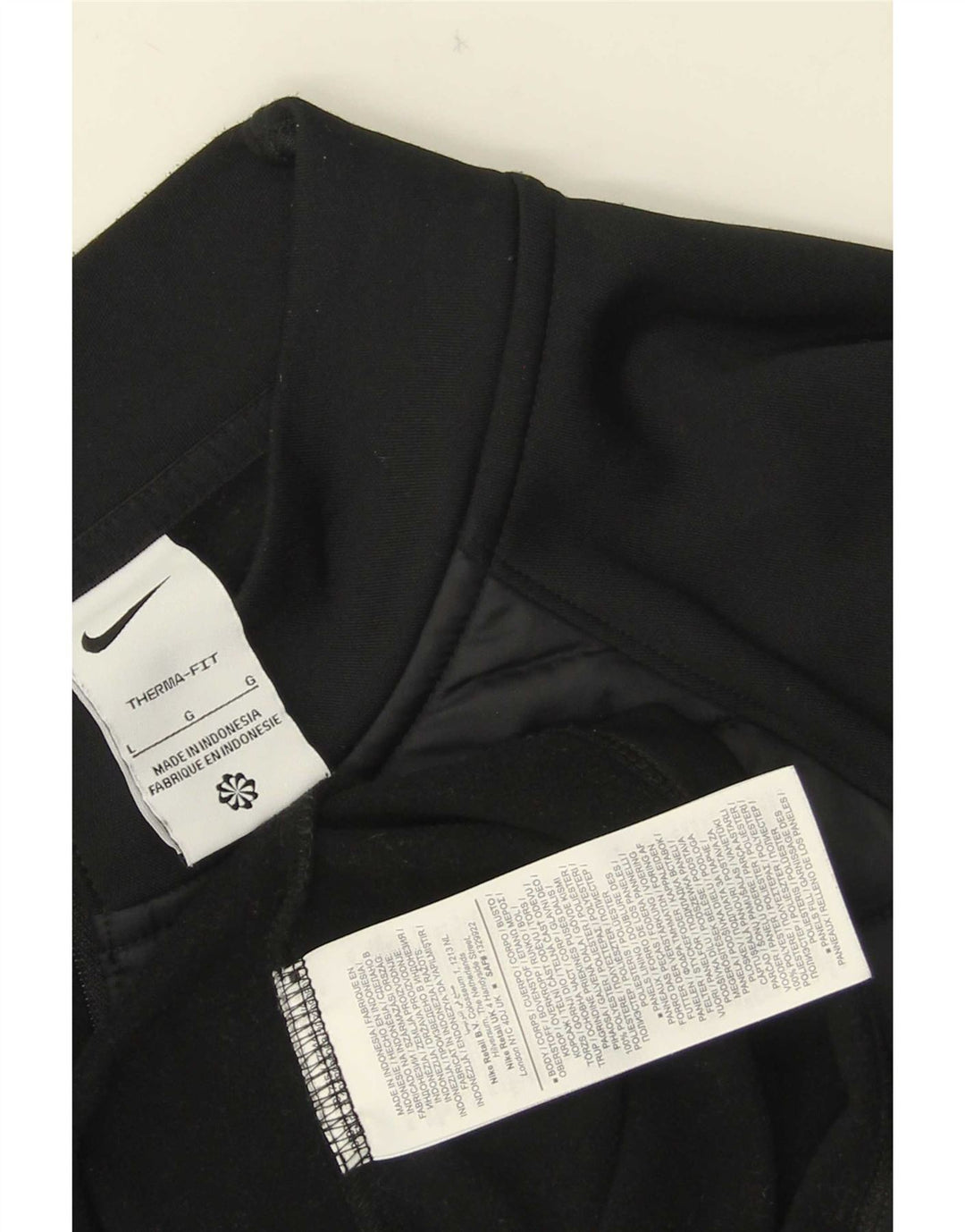 Pulôver masculino Nike Therma-Fit com zíper e gola alta em poliéster preto grande
