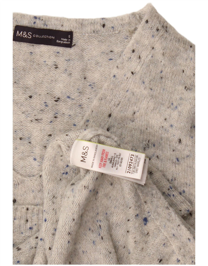 Suéter feminino oversized com decote em V UK 10 pequeno