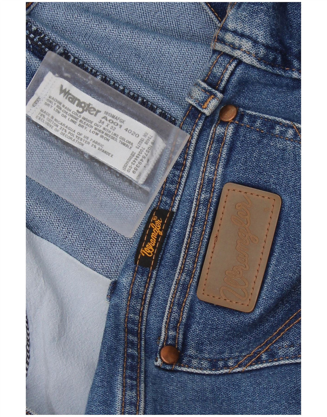 Jeans retos masculinos WRANGLER W36 L32 algodão azul