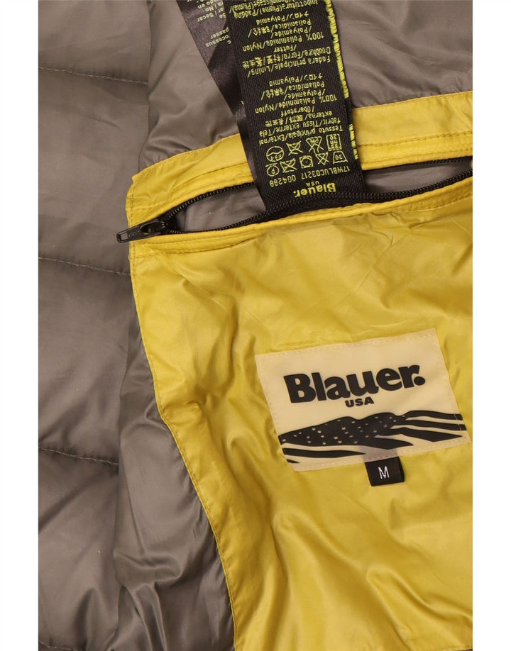 Jaqueta masculina acolchoada com capuz Blauer UK 38 poliamida amarela média