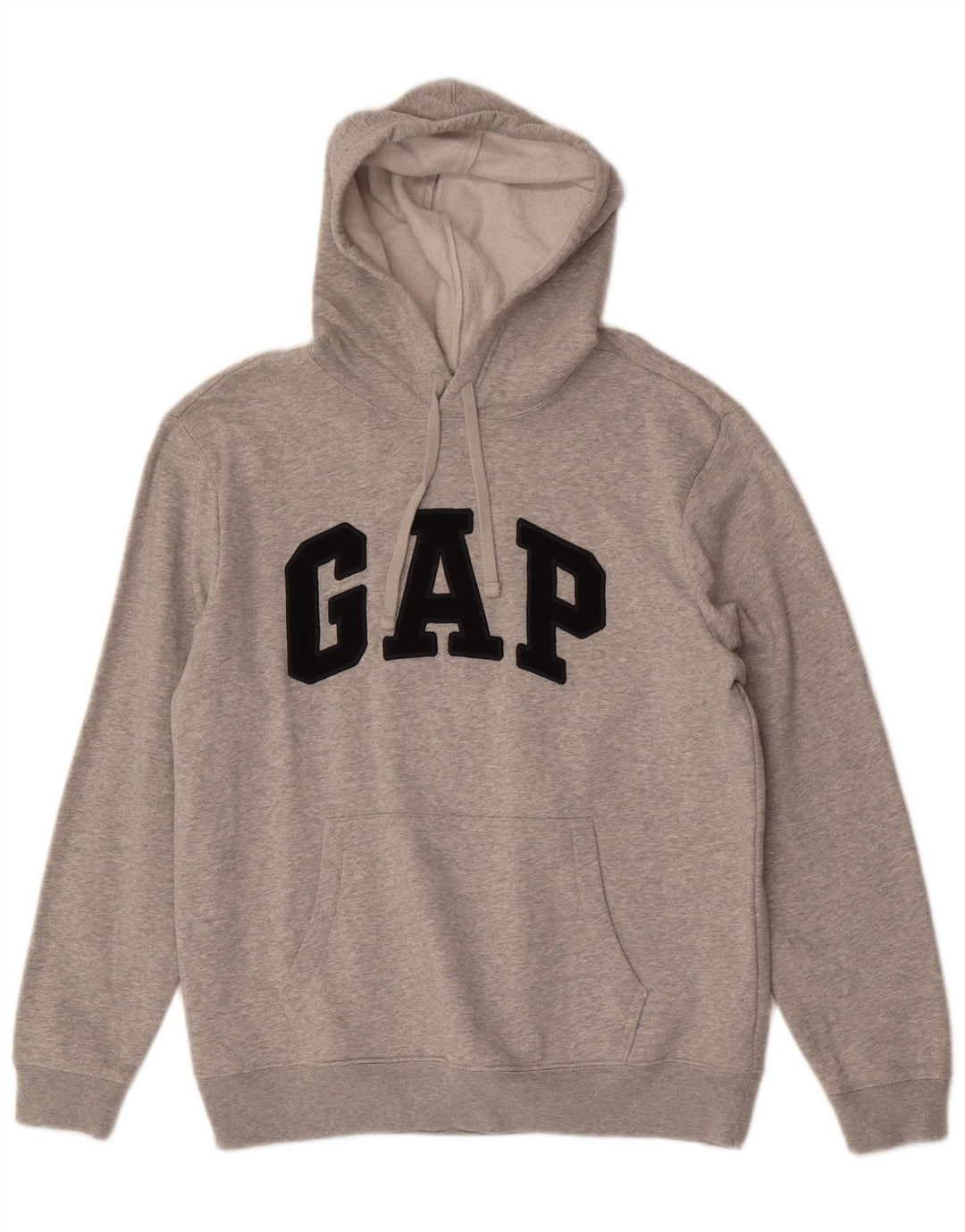 Suéter masculino com capuz gráfico Gap algodão cinza médio