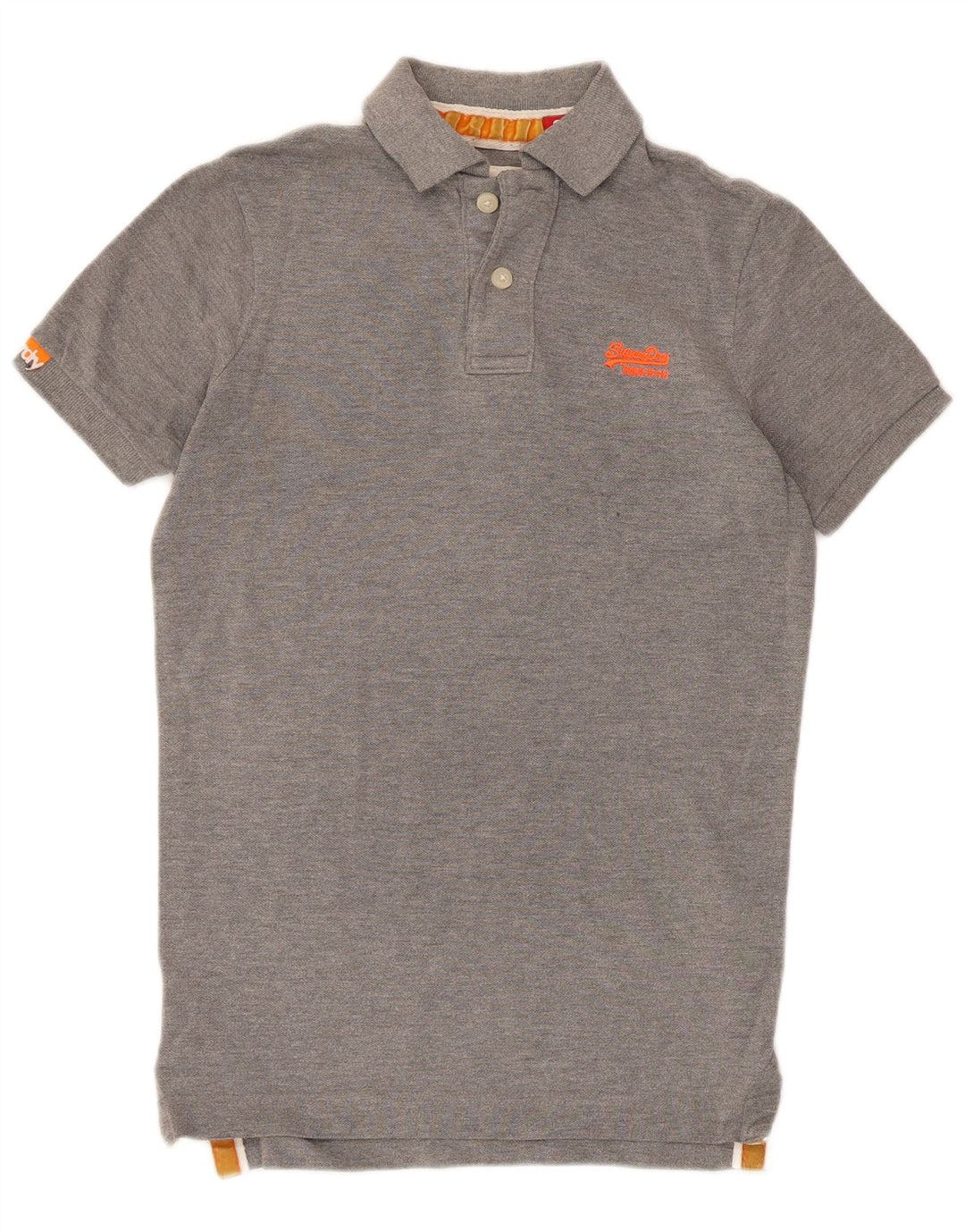 Camisa polo masculina Superdry pequena algodão cinza