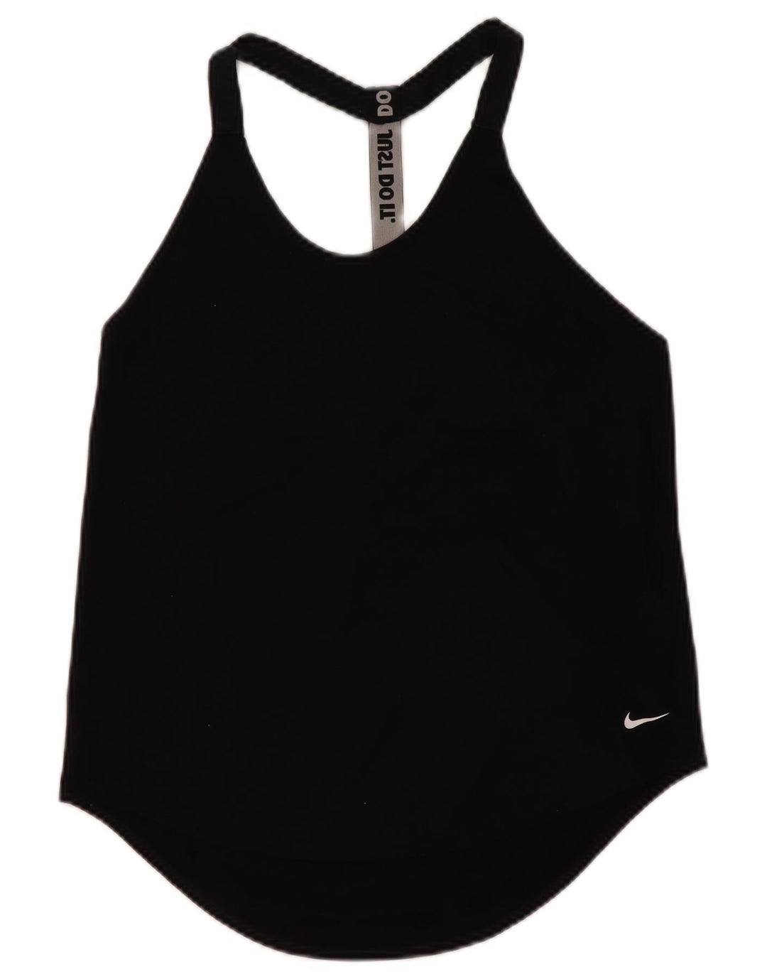 Nike Womens Dri Fit Graphic Vest Top UK 12 Médio Preto Poliéster