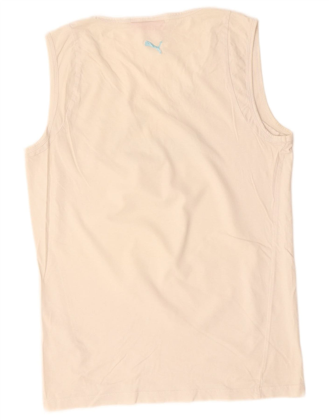 Puma Womens Graphic Vest Top UK 16 Grande Algodão Branco