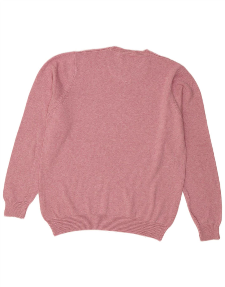 Suéter masculino Marks & Spencer com ajuste regular e gola redonda rosa médio