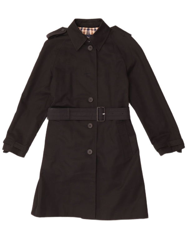 Trench Coat feminino Aquascutum UK 6 XS algodão preto
