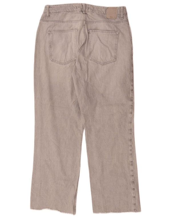 Calça jeans reta feminina Zara EU 42 grande W32 L28 algodão cinza