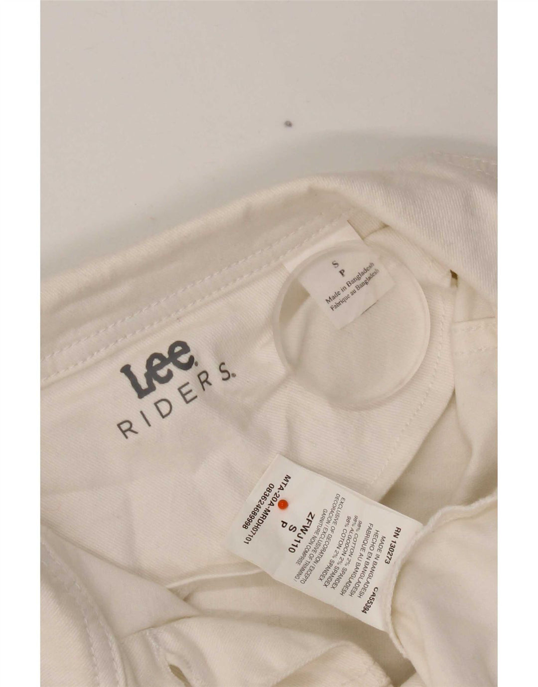 Lee Womens Riders Denim Jacket UK 10 pequeno algodão branco