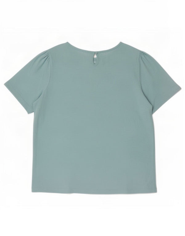 Camiseta feminina Crew Clothing Top UK 16 grande algodão azul