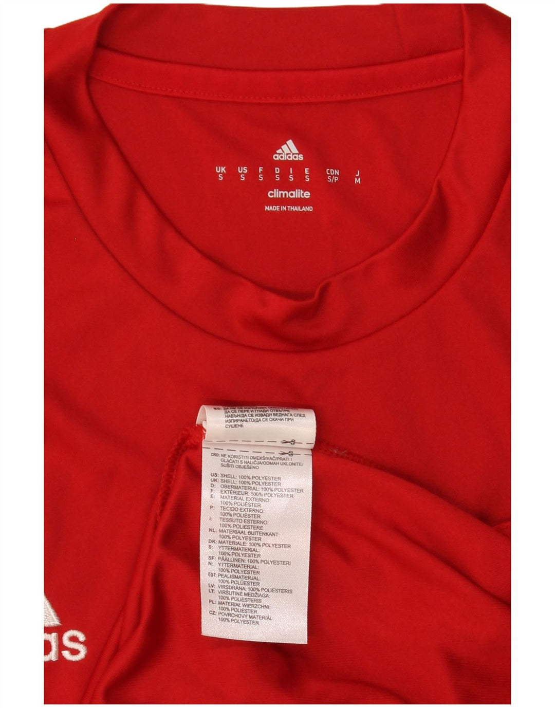 Adidas Mens Climalite Camiseta Top Pequeno Poliéster Vermelho