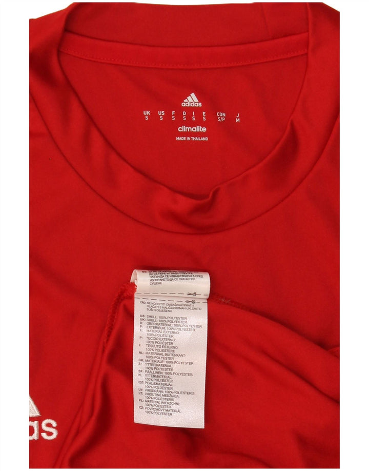 Adidas Mens Climalite Camiseta Top Pequeno Poliéster Vermelho