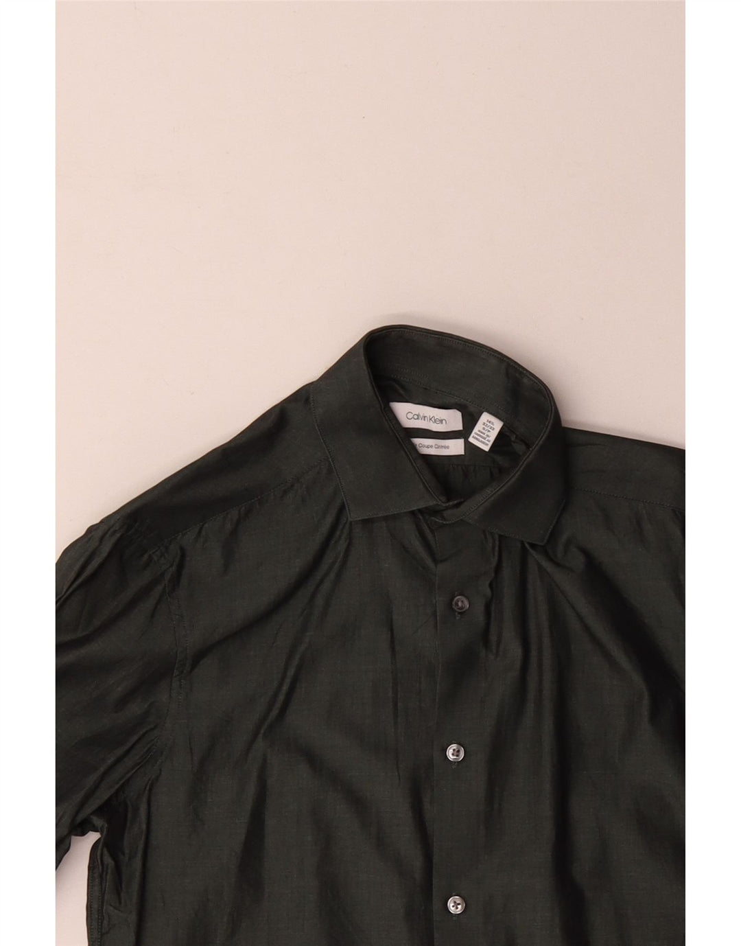 Camisa masculina Calvin Klein tamanho 14 1/2 verde pequeno